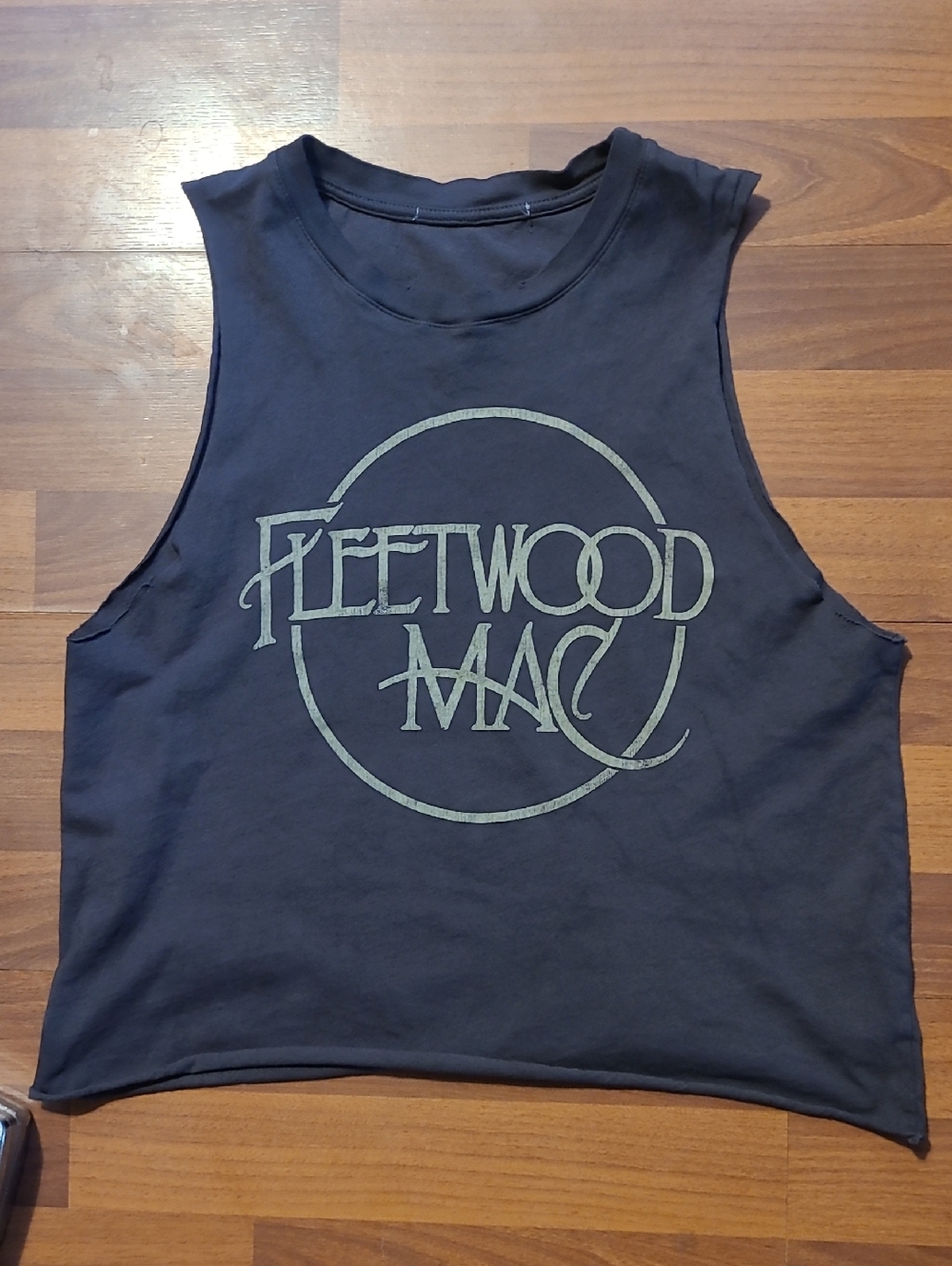 Fleetwood Mac Sleeveless Graphic Tank - Grey with Faded Gold Logo Letluv Tank